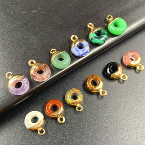 Newest Selling Small Donut <strong>Coin</strong> Bead Pendants Central Hole Ring Ping Buckle Crystal Shape Charms for Jewelry Making <strong>Necklace</strong> - Product Image 5