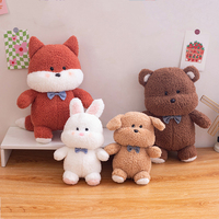 Peluche Kawaii 25CM : Chien, Renard, Lapin, Ours en peluche pour machine à griffes, cadeau promotionnel