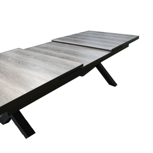 Nhà Hàng Đồ Nội Thất Sân Vườn Nối Rộng 9PC Nhôm Stackable Ngoài Trời Ăn Đặt Patio Ghế Và Tự Động Mở Rộng Gốm Bảng - Product Image 4