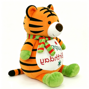 Customize Happy Birthday <b>Tiger</b> Plush <b>Toy</b> with Scarf 51cm-99cm Plush Filled with PP Cotton for Kids Unisex Gift - Product Image 2