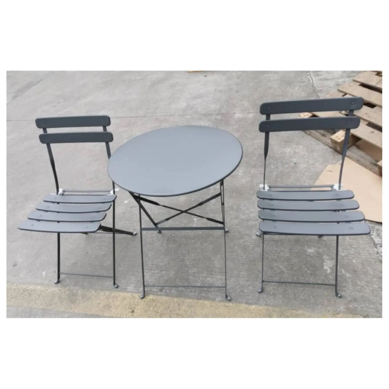 Ensembles de meubles de Patio extérieur, Patio en acier pliant jardin d'été extérieur Table de bistrot et chaises ensemble