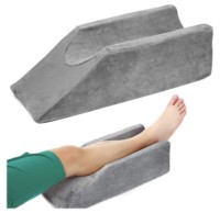 Oreiller d'élévation de lit à cale pour dormir les jambes | Oreiller surélevé à cale en mousse | Coussin orthopédique pour le soutien des jambes au genou et à la cheville