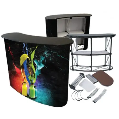 Оптовая продажа, Пользовательский логотип, портативный выставочный стол, рекламный стол для выставочного приема, всплывающий столик, дисплей