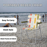 Chaise de plage OEM pliable, portable, confortable, durable, en tissu Oxford, avec structure en acier, pour les voyages, le parc, la détente, impression personnalisée, légère
