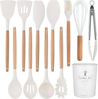 Ensemble d'ustensiles de cuisine en silicone 12 pièces antiadhésifs résistants à la chaleur écologiques compatibles lave-vaisselle spatule cuillère pince fouet