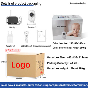 VB603Pro 720P HD 3.5Inch Camera Điện Thoại Em Bé Không Dây Đàm Thoại Hai Chiều Phát Hiện Âm Thanh Kêu Gọi Phát Hiện Nhiệt Độ Màn Hình 2.4G HD - Product Image 6