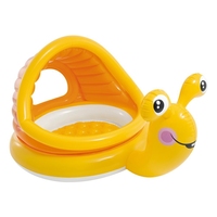 Piscine gonflable pour enfants en PVC, pliable, 185 cm, avec anneaux de piscine et escargot géant, pour usage intérieur/extérieur, idéale pour jeux aquatiques et piscine à balles.