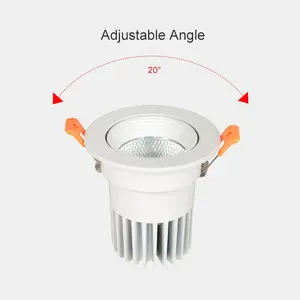 Adjustable 15W Recessed Ceiling Spotlight COB Led Downlight For Hotel Office Restaurant Home Jewelry Store