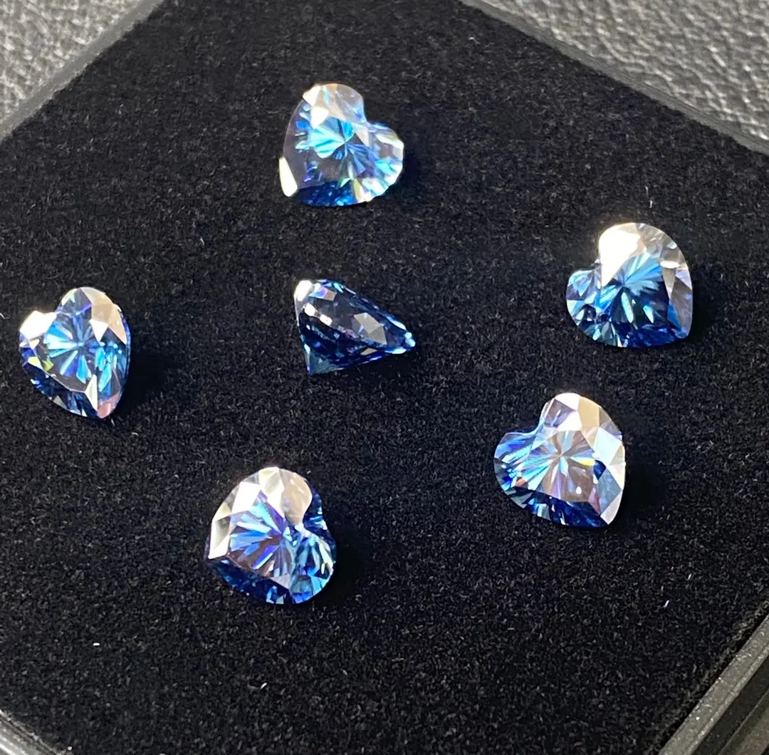 Top Quality Dark Blue Moissanite Stone Naturel Color Diamond Synthetic Moissanite With GRA