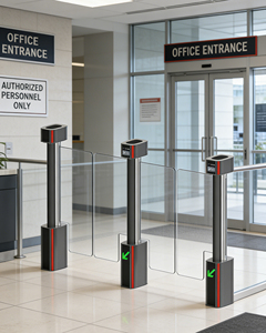 Tourniquet d'entrée avec serrure à induction active, mouvement silencieux, indicateur LED couleur, <span class=keywords><strong>ENBO</strong></span> NBO-S540 IP68 pour le secteur financier - Product Image 2