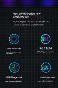 689 Auriculares inalámbricos personalizados para juegos de alta calidad Oem RGB LED Lighting Auriculares estéreo para jugadores con dientes azules - Product Image 6