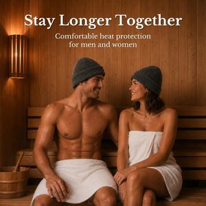 Nouveauté : Bonnet de sauna/chapeau de douche en laine mérinos écologique de luxe pour femmes et hommes adultes - Product Image 2