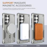 Coque de téléphone robuste et résistante aux chocs pour Samsung Galaxy S24 Ultra avec béquille et fonction de charge