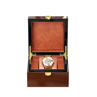 Boîte à montres en bois laqué rouge, boîte cadeau en bois pour ranger les montres et les accessoires, boîte à montres premium en bois