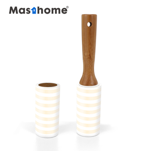 Masthome Bamboo Handle Viscosity Sticky Paper Pet <strong>Floor</strong> Clothes White Professional Household Lint <strong>Roller</strong> - Product Image 1