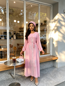 Vestido de Chifón con Estampado en Caliente para Mujer, Estilo Islámico, Elegante y a la <span class=keywords><strong>Moda</strong></span>, para Verano 2026, Dubai, Arabia Saudita - Product Image 2