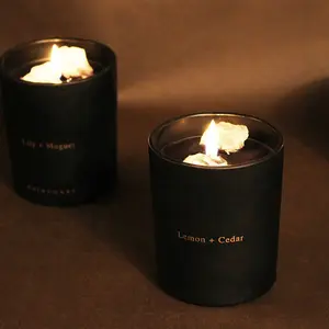 Candles Lambey Highly Premium Matte Black Jar Natural Soy Wax Scented Candles