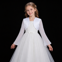 D1341 Veste châle pour enfants à manches longues en organza patchwork non décorée