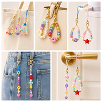 Kit DIY de breloques pour porte-clés, téléphone et sac, avec boîte de rangement portable, ensemble de perles fantaisie (bonbons, fromage) pour pendentifs de sac à dos et loisirs créatifs