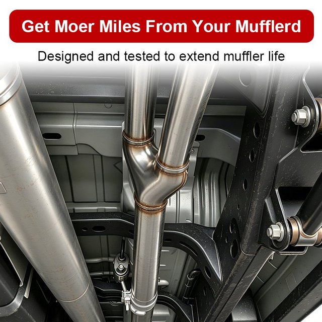 409 Stainless Steel Diesel Exhaust Muffler Kit 3" Inlet 2.25" Y-Pipe Aggressive Performance for 2009-2018 Dodge Ram 1500