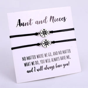 אמא בת סבתא נכדתו דודה אחיינית חברים משאלה חלום פינקי הבטחה נשבע מצפן קסם זוג צמיד - Product Image 2