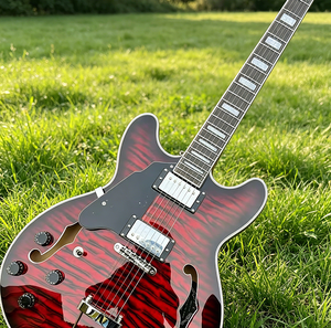 Guitare électrique jazz pour gaucher, 6 cordes, micros H-H, manche en érable, touche en palissandre - Product Image 3