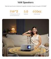 Projecteur LED CRE U1 Natvie 4K (3840*2160P) avec Android, Google TV, OS, utilisé pour les cinémas maison et les bureaux professionnels