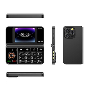 2025 New V899 2.8+2.4inch Dual <strong>Screen</strong> 2G GSM Dual Sim Card Fashion Design <strong>Folding</strong> Feature Phone Low Price - Product Image 2