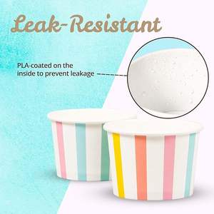 Envase de Papel Kraft de Alta Calidad de 6oz/8oz para Alimentos, Personalizado, para Snacks, Helados, Yogur, con Tapa - Product Image 5