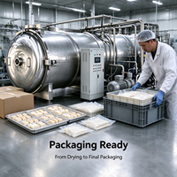 Sécheur par congélation commercial à haute efficacité, machine de lyophilisation alimentaire avec écran tactile PLC