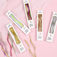 Décoration de Gâteau Joyeux Anniversaire, Topper Galvanisé Vintage, Bougies Courbées en Spirale Ondulée pour Gâteau d'Anniversaire et Décoration de Fête