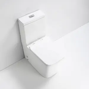 European Standard Sanitary Ware Pedestal Pan One Piece Square Toilet