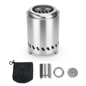 Poêle de chauffage <span class=keywords><strong>portable</strong></span> en acier inoxydable à combustion secondaire avec logo personnalisé, foyer sans fumée pour utilisation en extérieur lors de fêtes dans la cour - Product Image 1