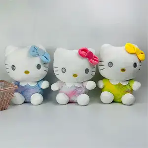 Sarı sansaned Kt kedi bebek Hi Kitty peluş oyuncak Kitty peluş oyuncak s pembe paskalya iticiler Kitty dolması bebekler yavru yastıklar hediye