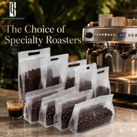 Sacs à café blancs mats de qualité supérieure de 1 kg (2 lb) avec valve |   Pochette à fond plat commerciale pour rôtisseries, kit de marquage personnalisé recyclable