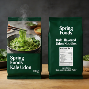 Nouilles Udon végétaliennes à faible teneur en sodium, à base de blé dur et de chou frisé, <span class=keywords><strong>repas</strong></span> instantané <span class=keywords><strong>végétarien</strong></span> cuit - Product Image 4