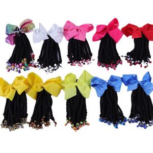 Perruque synthétique pour enfants africains, dreadlocks, perles, <span class=keywords><strong>queue</strong></span> <span class=keywords><strong>de</strong></span> <span class=keywords><strong>cheval</strong></span> <span class=keywords><strong>avec</strong></span> nœud, accessoires pour cheveux, couvre-chef, vente en gros, <span class=keywords><strong>queue</strong></span> <span class=keywords><strong>de</strong></span> <span class=keywords><strong>cheval</strong></span> pré-tressée pour enfants - Product Image 1