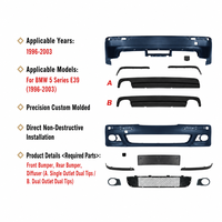 Kit carrosserie style MT M5 pour pare-chocs avant et arrière, amélioration pour BMW Série 5 E39 1996-2003, avec calandre et feux de brouillard