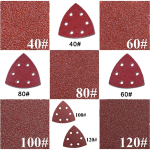 Stock local USA - 100 disques de ponçage triangulaires auto-agrippants 3,5 pouces 6-H AO 40/60/80/100/120 pour ponceuse - Product Image 3