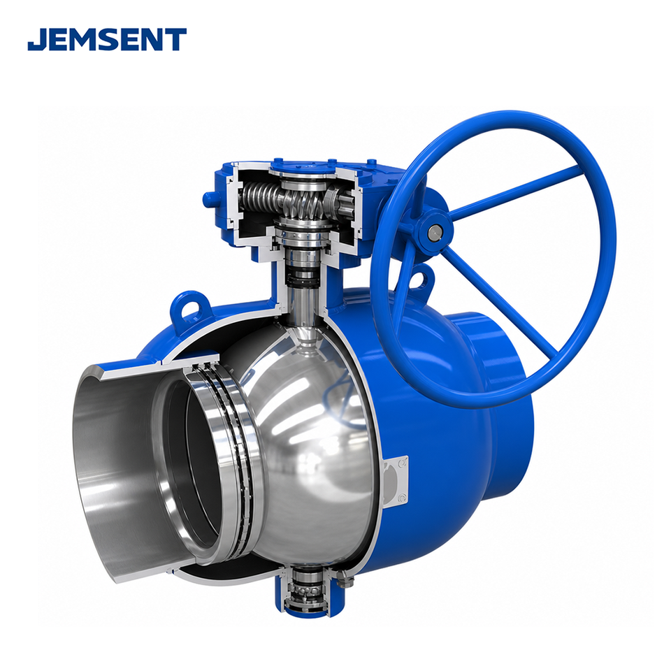 Worm Gear Fully Welded Flanged Ball Valve, Zero External Leakage Large ...