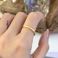 Foxi plaine bagues design simple femmes bague en laiton plaqué or bijoux en gros anneaux empilables