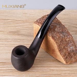 Muxiang Wooden Tobacco Pipe Bent Shape 9mm Mortise And Tenon Mouthpiece Solid Wood Smoking Pipe - Product Image 2