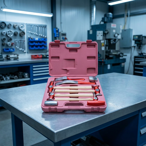 Kit d'outils de réparation de panneau de carrosserie de 9 pièces avec poignées en bois Outils de véhicule pour battre les marteaux - Product Image 2