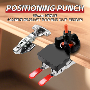 Bisagra de 35mm, punzón de posicionamiento de manguito de taladro de tres rodamientos, punzón de posicionamiento de diseño de clip doble de aleación de aluminio - Product Image 2