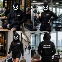 Nouveau sweat à capuche zippé intégral pour homme, broderie personnalisée du logo, mélange polyester-coton, style hip-hop hiver