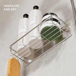 Estante de Almacenamiento Multiusos Moderno de Acero Inoxidable Magnético de Una Sola Capa, Montado en la Pared, Resistente, con Capacidad de Carga de 10 kg para Baño - Product Image 4