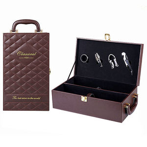 Die exquisite Luxus-Wein kiste aus PU-Leder mit luxuriösem Zubehör und doppelter Wein kiste mit Zubehör - Product Image 1