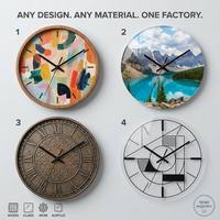 Jam Dinding Quartz Transparan Ultra-Jernih Modern Minimalis Senyap OEM Kustom untuk Dekorasi Ruang Tamu, Kantor, Hotel Grosir