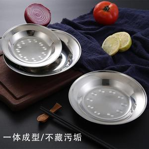 Stainless Steel Shallow Plate Thickened Serving Dish For Home Restaurant Hotel Barbecue Solid Color Microwave Safe - Product Image 3