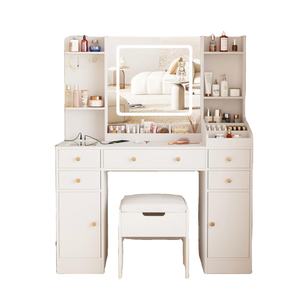 Table de vanité de <span class=keywords><strong>maquillage</strong></span> avec station de charge, grand ensemble de vanité de 44,9 pouces avec 5 tiroirs et beaucoup d'espace de stockage, blanc, vente en <span class=keywords><strong>gros</strong></span> - Product Image 1